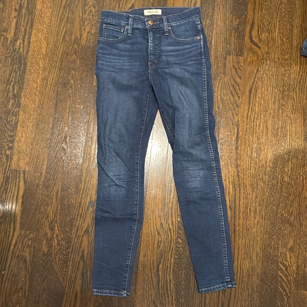 MADEWELL 10” High Rise Skinny, Dark Wash Jeans, Size 28